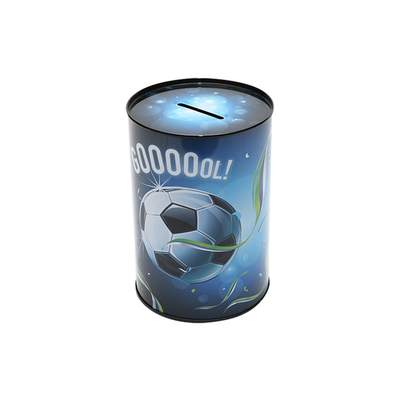 Custom  Round Tin Metal Cash Can With Coin Slot YC10