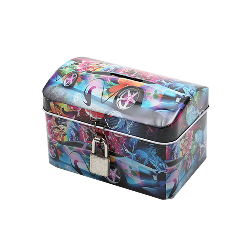 Wholesale Custom Printing House-Shaped Tin Saving Money Coin Box Can With Key And Lock YC23