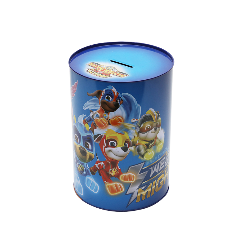 Round Tin Metal Cash Can For Kids Saving Money YC10